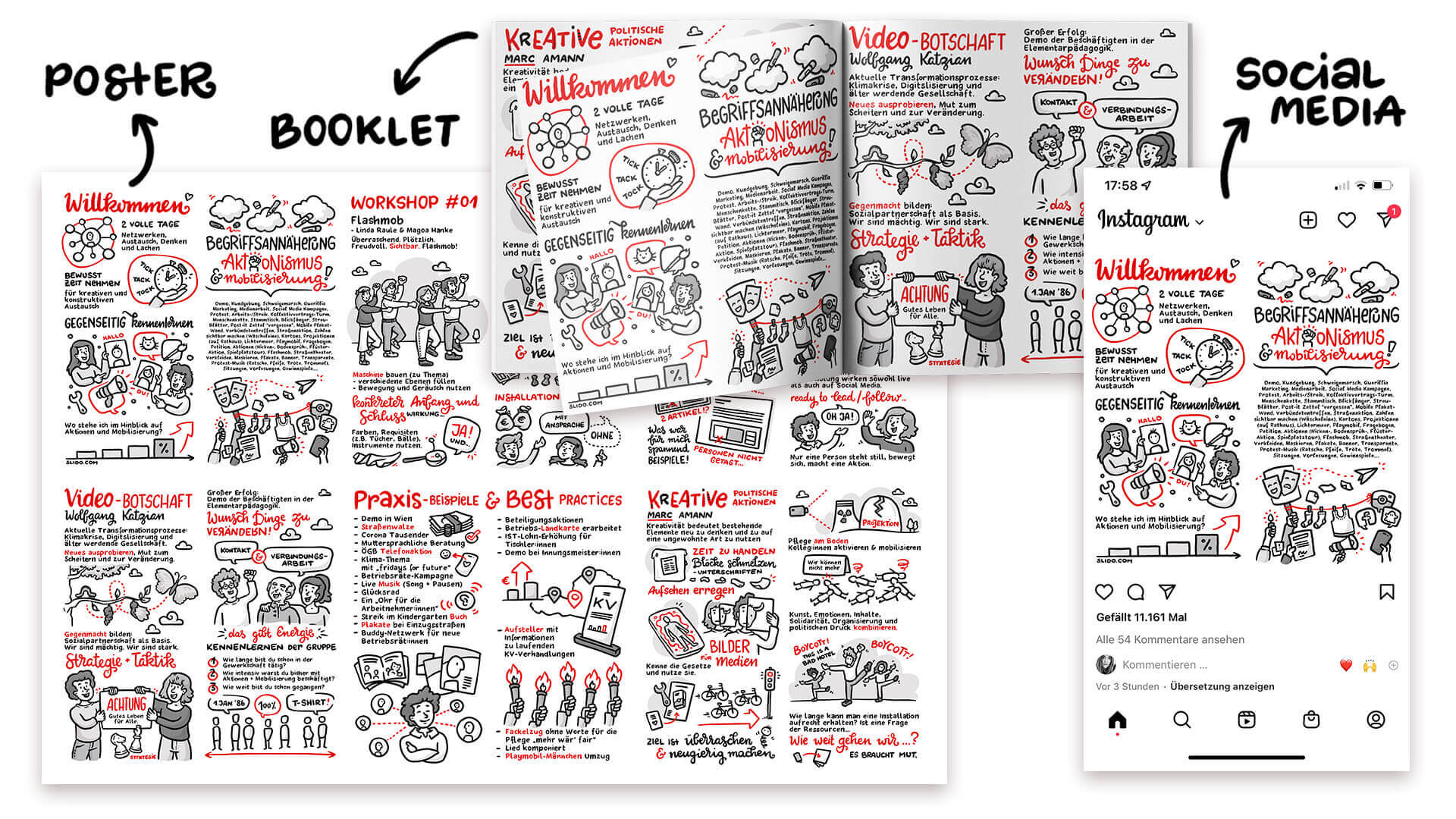 Digitales Graphic Recording bei der VÖGB Tagung "Aktionismus"
